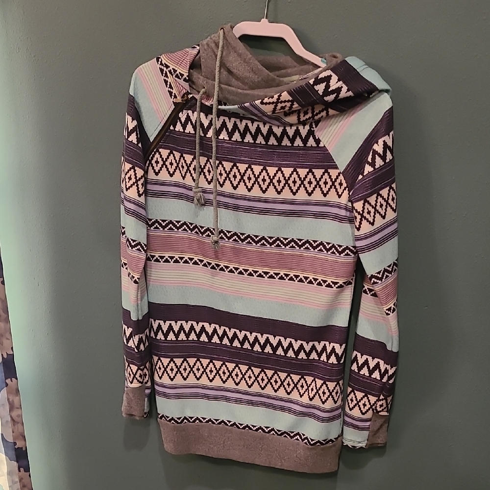 AMPERSAND AVE Multicolor Patterned Hoodie